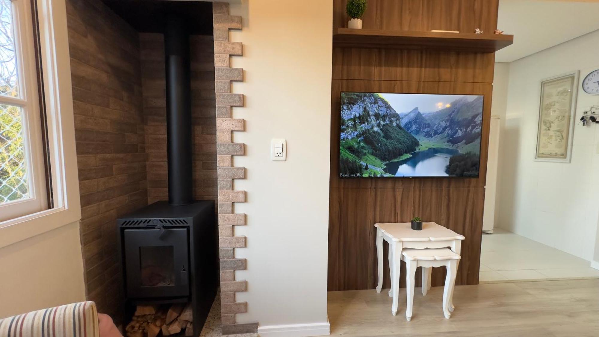 A 10 Min Centro 06 Pessoas Com Lareira, Ar Condicionado E Wi-fi Veloz Apartamento